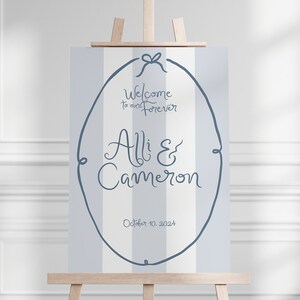 Signo de bienvenida de boda, signo de bienvenida de boda moderno, signo de boda a rayas, signos de bienvenida de boda, signo de boda coqueta, signo de boda de cinta