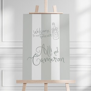 Signo de bienvenida de boda, signo de bienvenida de boda moderno, signo de boda a rayas, signos de bienvenida de boda, signo de boda coqueta, signo de boda de cinta