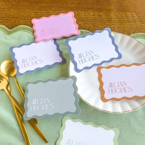 Colorful Place Cards, Groovy Place Cards, Funky Place Cards, Fun Place Cards, Party Place Cards, Bridal Shower Place Cards, Wavy Place Cards