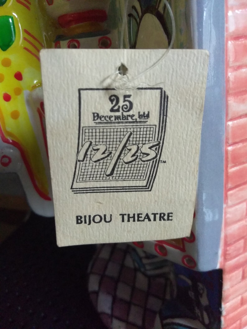 Vintage Very Rare Ceramic Bijou Theatre Holiday table or Under the tree Christmas Village limited Edition Lamp