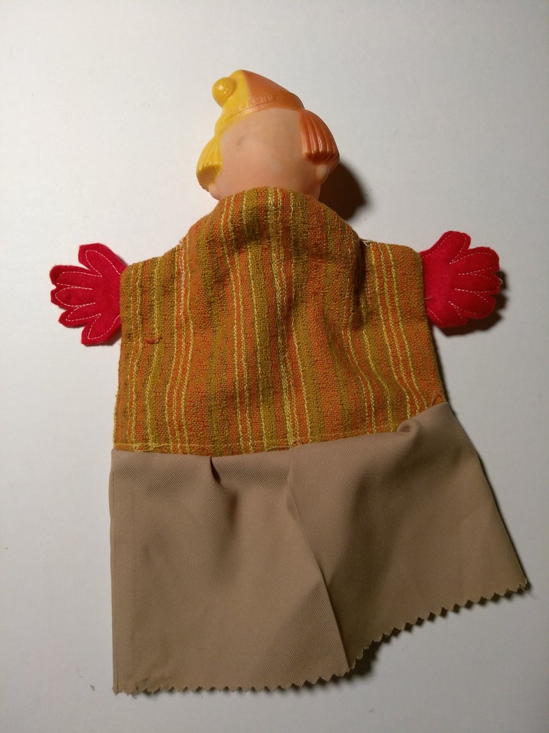 Vintage Boy Clown Doll Puppets in Hand made outfit