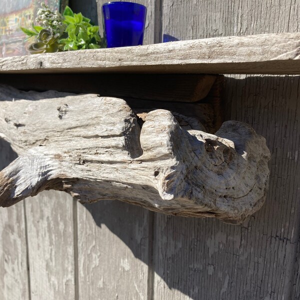 RESERVED Listing For S. BIVONA Titled "Cape Cod Cruiser" Authentic Rhode Island Driftwood, 48 1/2" Folk Art Wall Shelf, Hand Crafted ,  OOAK