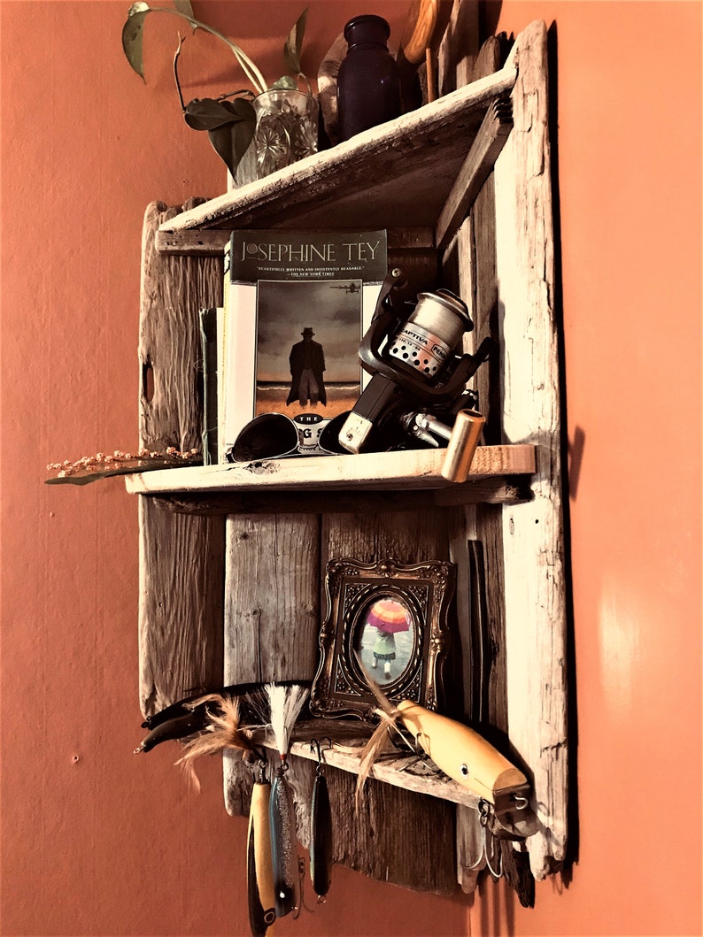 Atlantic Driftwood Hand Crafted Corner Wall Shelf 3 Tier Etsy