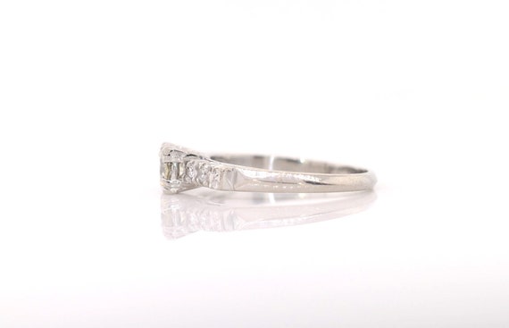 Diamond Vintage Engagement Platinum Ring - image 3