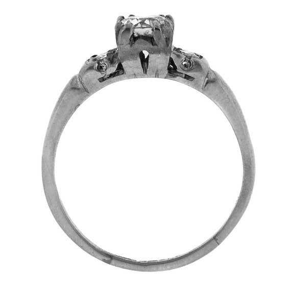 Diamond Platinum Vintage Engagement Ring - image 2