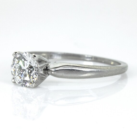 Solitaire Diamond Platinum Engagement Ring - image 3