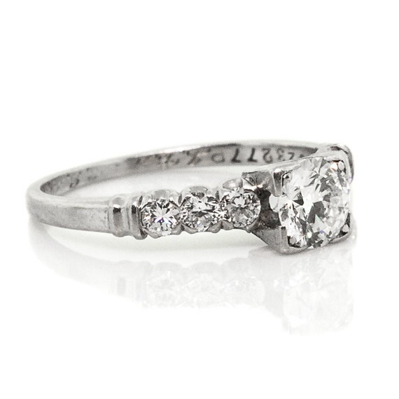 1940 Diamond Platinum Engagement Ring - image 3