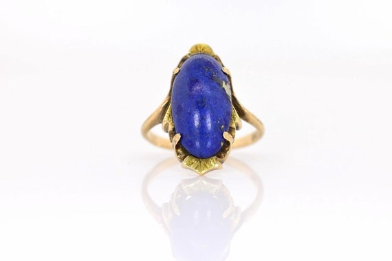 Vintage 1950s Lapis Lazuli & Gold Ring