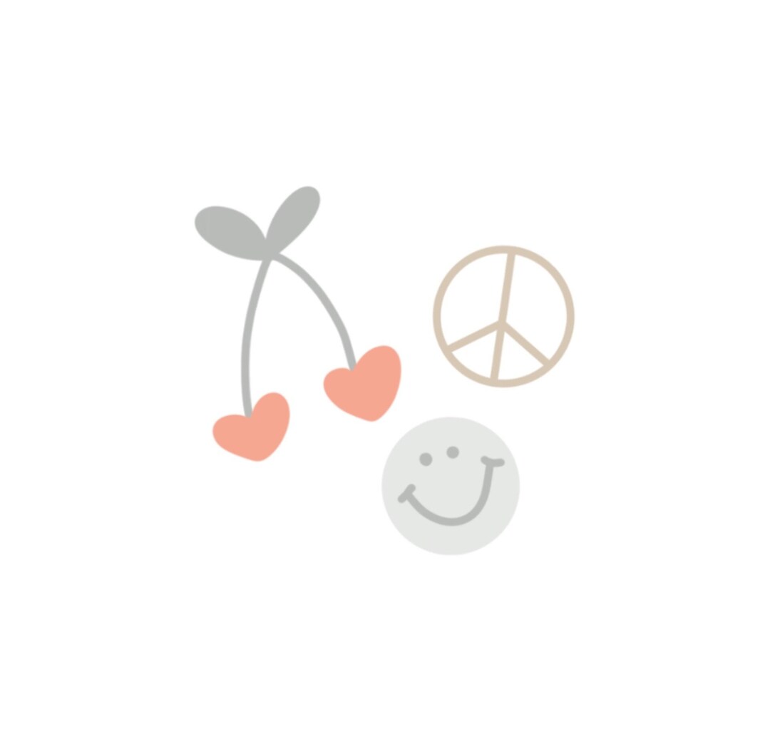 Cute Boho Doodle Design Smiley Design File Cherries Design - Etsy