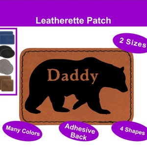 Daddy Bear Leatherette Patch, Gift for Dad, Baseball Cap Patch, Laser  Engraved Leatherette Patch, Vegan Leather