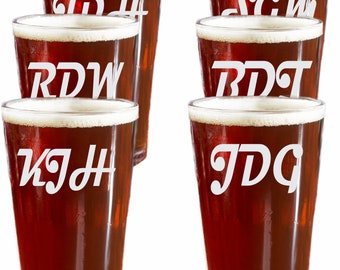 Propuesta de novios personalizados Vasos de cerveza, Cristalería grabada - Vaso de cerveza personalizado, Vaso de pinta grabado, Juego de 6
