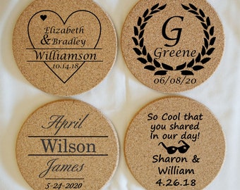 Wedding Favors - Wedding Coasters Personalized  - Cork Coasters, Wedding Coasters Favors, Custom Coasters - Personalized Coasters Wedding