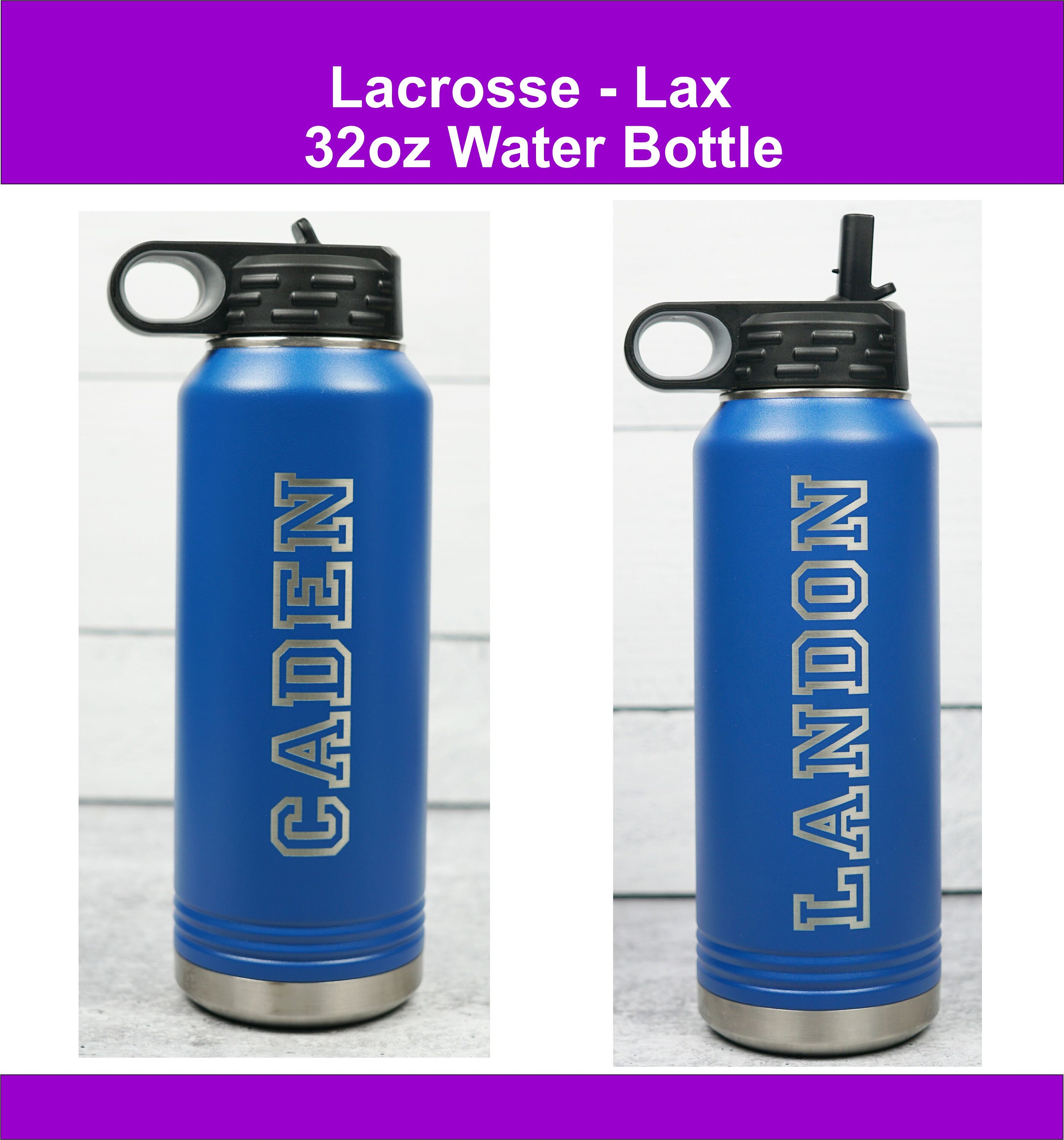 Custom Engraved Lacrosse Water Bottle Lacrosse Team Gift LAX Etsy