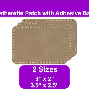 Light Brown Hat Patches Blank, Laserable Leatherette Patch with Adhesive, Glowforge Laser Supplies, No Sew