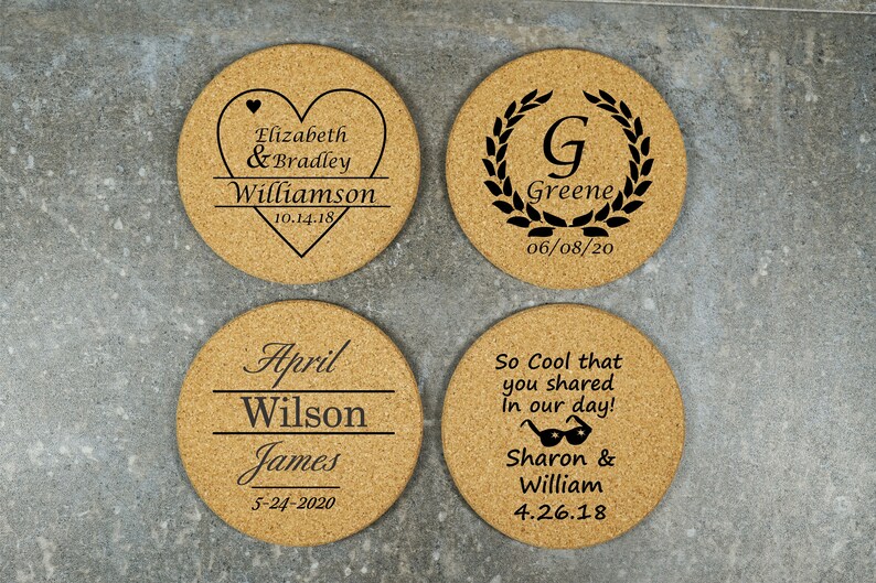 Cork Coasters Wedding Favors for Guests Wedding Coasters Etsy