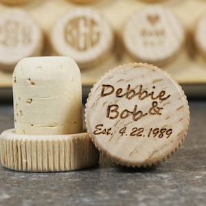 Bomboniera personalizzata in bottiglia di vino, bomboniera nuziale in bottiglia di vino, tappo di vino in sughero personalizzato, tappi di vino incisi, tappo di vino in sughero, tappi di sughero