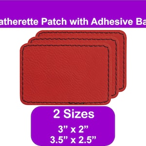 Red Hat Patches Blank, Laserable Leatherette Patch with Adhesive, Glowforge Laser Supplies, No Sew