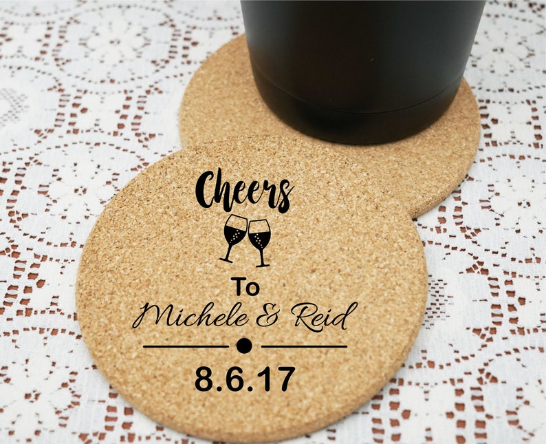 Wedding Favors Wedding Coasters Personalized Cork Etsy