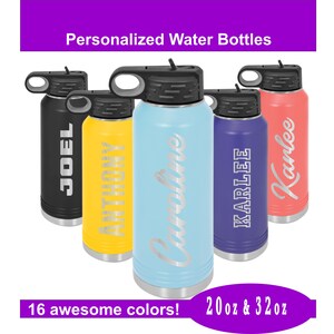 Personalized Name Water Bottle, Kids Water Bottle, Custom Engraved Water Bottle With Straw, Wedding Party Water Bottle, Insulated Drinkware