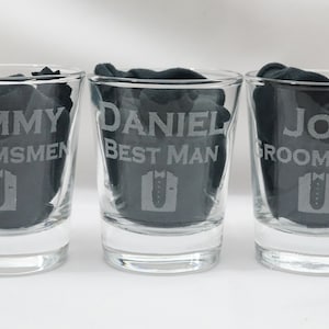 Personalized Shot Glasses - Groomsmen Shot Glass, Best Man Gift - Custom Shot Glasses, Groomsmen Proposal