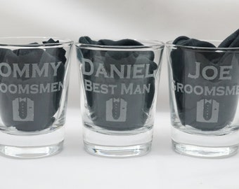 Personalized Shot Glasses - Groomsmen Shot Glass, Best Man Gift - Custom Shot Glasses, Groomsmen Proposal
