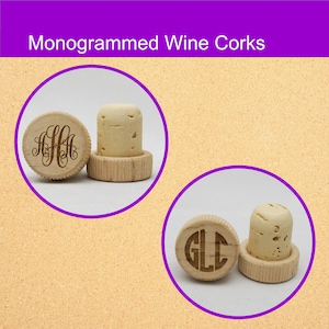 Tappo per vino inciso monogrammato, Tappo per bottiglie di vino in legno monogrammato, Tappo per bottiglie di vino in sughero personalizzato, Tappo per vino in sughero personalizzato