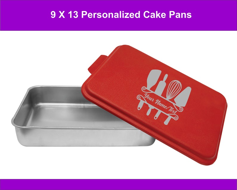 Custom Cake Pan with Lid, Personalized Baking Gifts, Customized Cake Pans, Unique Kitchen Gifts for Men, Housewarming Gift image 4