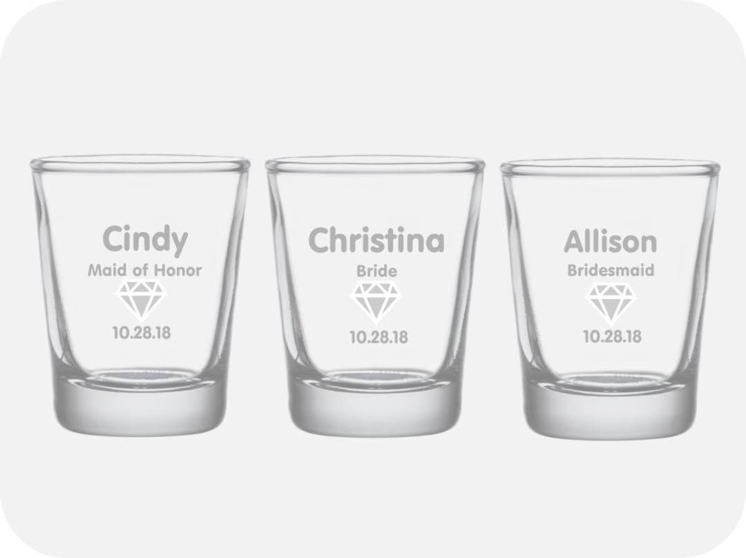 Bridesmaid Shot Glasses Engraved Bridesmaid Shot Glasses Etsy