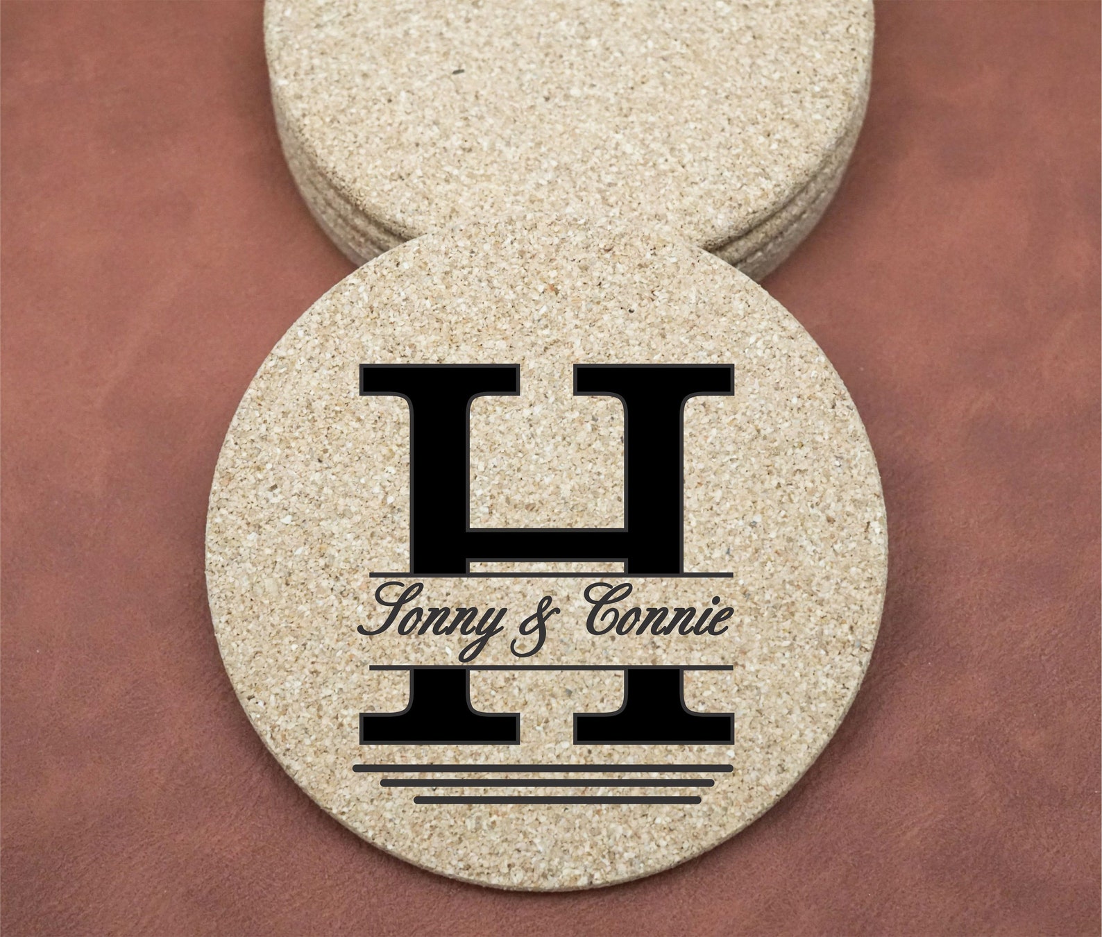 Coasters Set Coasters Personalized Initial Coaster Set Etsy