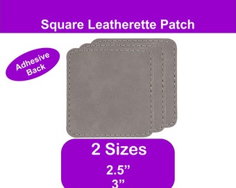25-Pack Rectangle Leatherette Hat Patches (3x2") With Adhesive - Laserable Faux Leather Patches For DIY, Custom Hats & Repairs (Blue/Silver) - View #11