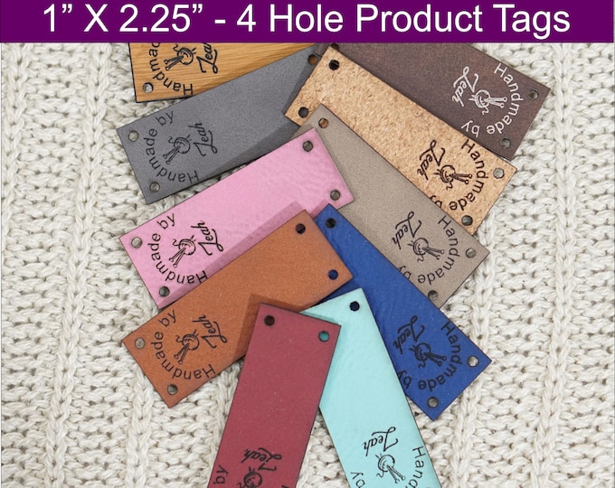 Eco Friendly Vegan Leather Product Labels 1x2.25 Knitting Labels and