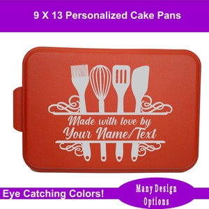 Custom Cake Pan with Lid, Personalized Baking Gifts, Customized Cake Pans, Unique Kitchen Gifts for Men, Housewarming Gift image 1
