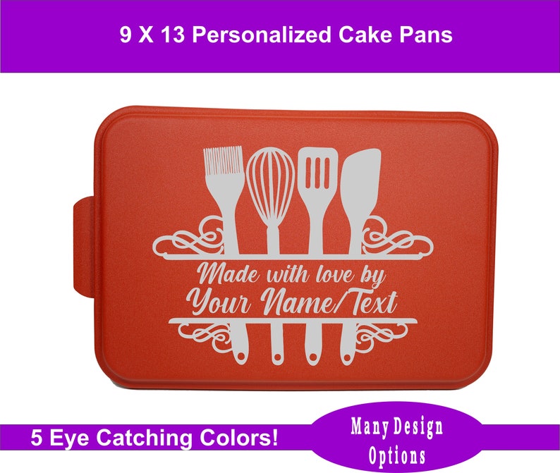 Custom Cake Pan with Lid, Personalized Baking Gifts, Customized Cake Pans, Unique Kitchen Gifts for Men, Housewarming Gift image 1