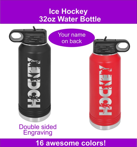 Personalized Ice Hockey Water Bottle, Ice Hockey Gifts, Hockey Player Gifts,  Personalized Ice Hockey Tumbler, Hockey Player Team Gifts 