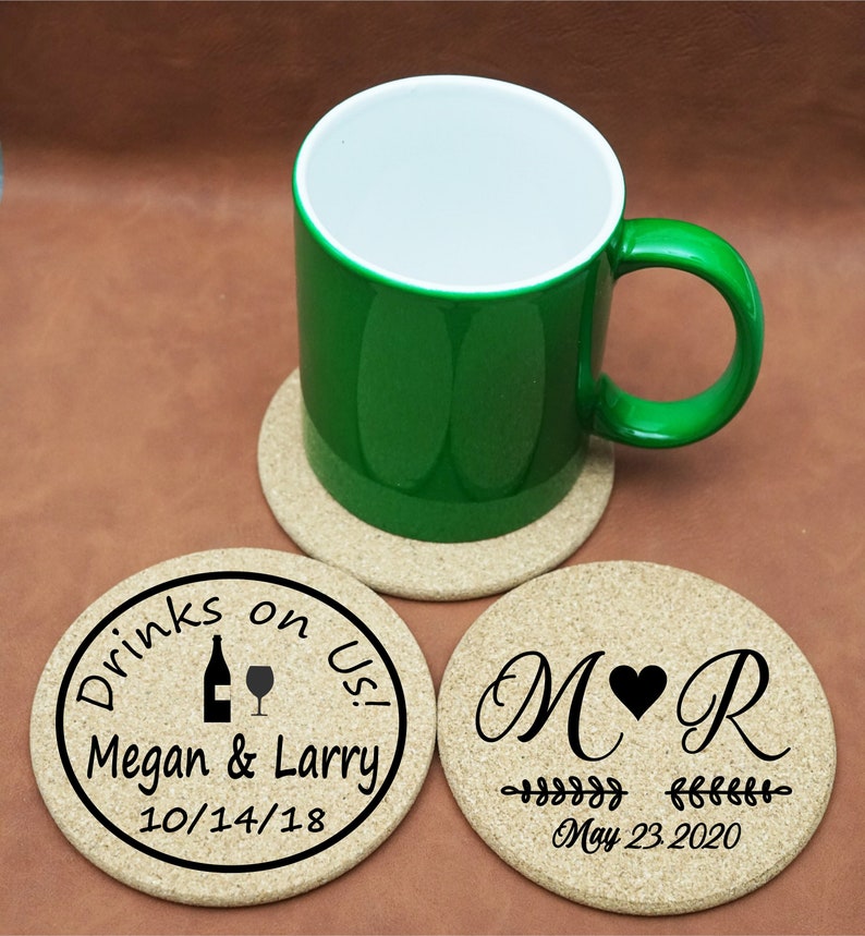 Cork Coasters Wedding Favors for Guests Wedding Coasters Etsy