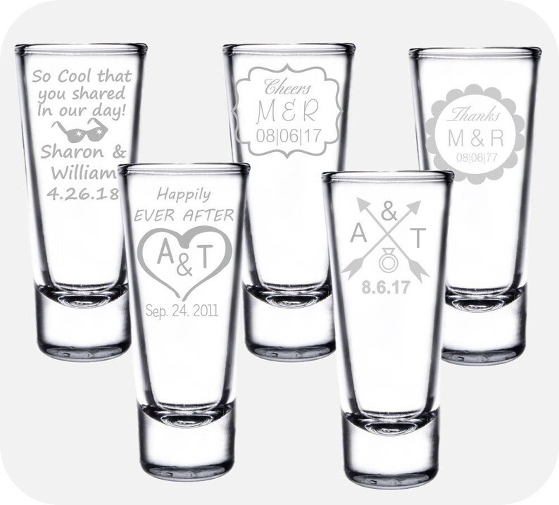Personalized Wedding Favor Shot Glasses Custom Wedding Favor Etsy