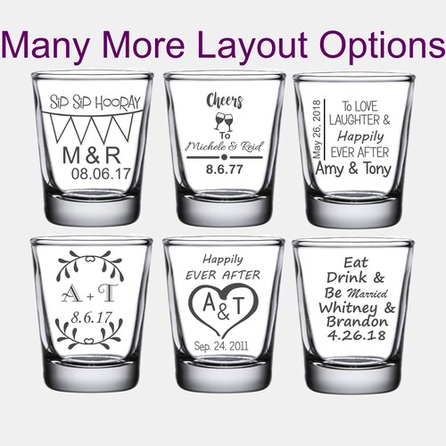 Custom Shot Glasses Wedding Favor Personalized Shot Glass Etsy