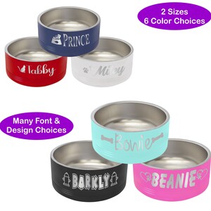 Personalized Pet Bowls, Custom Dog Bowl, Pet Food Bowl, Custom Cat Bowl, Insulated, Personalized Pet Gifts,