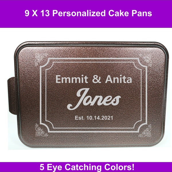 Anniversary Gifts for Couples, Parents Wedding Anniversary Gift, Last Name Established Date, Customized Cake Pan With Lid