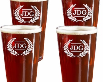 Propuesta de novios personalizados Vasos de cerveza, Cristalería grabada - Vaso de cerveza personalizado, Vaso de pinta grabado, Juego de 4