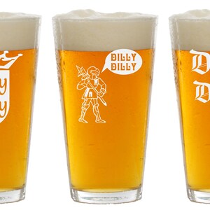 Dilly Dilly Custom Beer Glasses, Dilly Dilly Etched Glassware Custom Beer Glass - Engraved Pint Glass