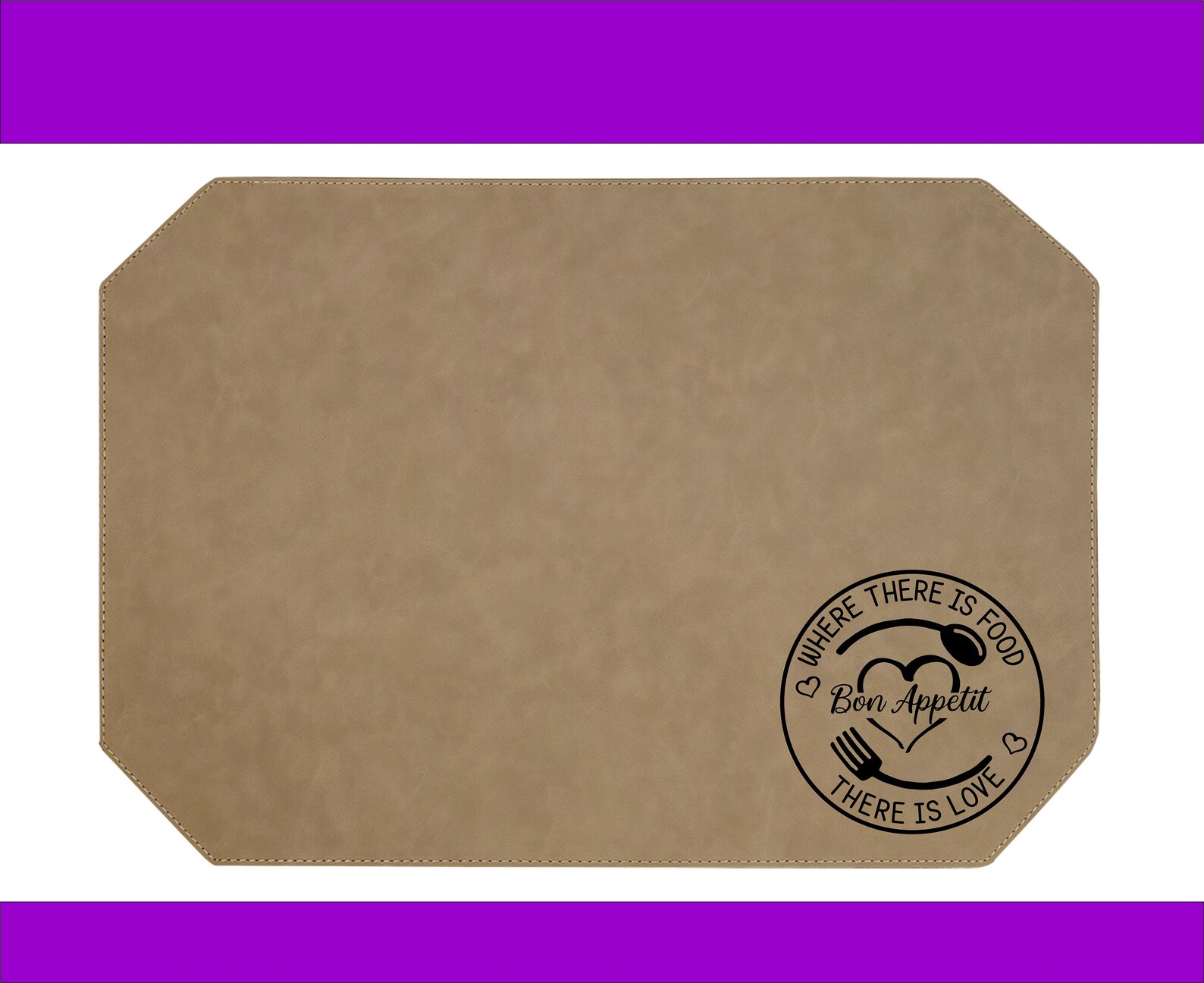 Leatherette Placemat Personalized Engraved Placemats Custom Etsy