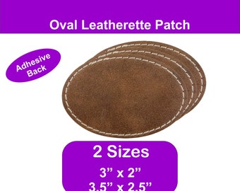 Rustic Oval Laserable Leatherette Patch with Adhesive, Oval Hat Patches Blank, Glowforge Laser Supplies, No Sew