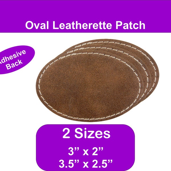 Rustic Oval Laserable Leatherette Patch with Adhesive, Oval Hat Patches Blank, Glowforge Laser Supplies, No Sew