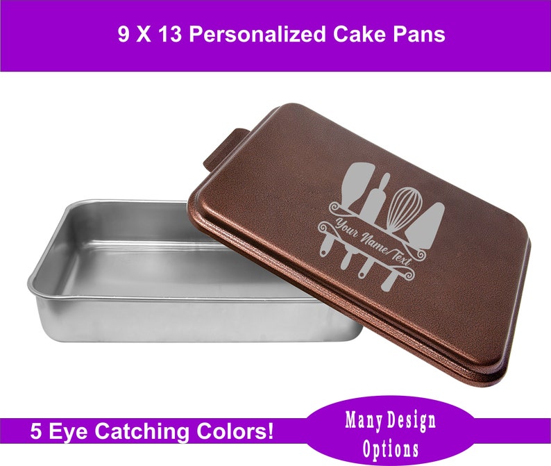 Custom Cake Pan with Lid, Personalized Baking Gifts, Customized Cake Pans, Unique Kitchen Gifts for Men, Housewarming Gift image 3