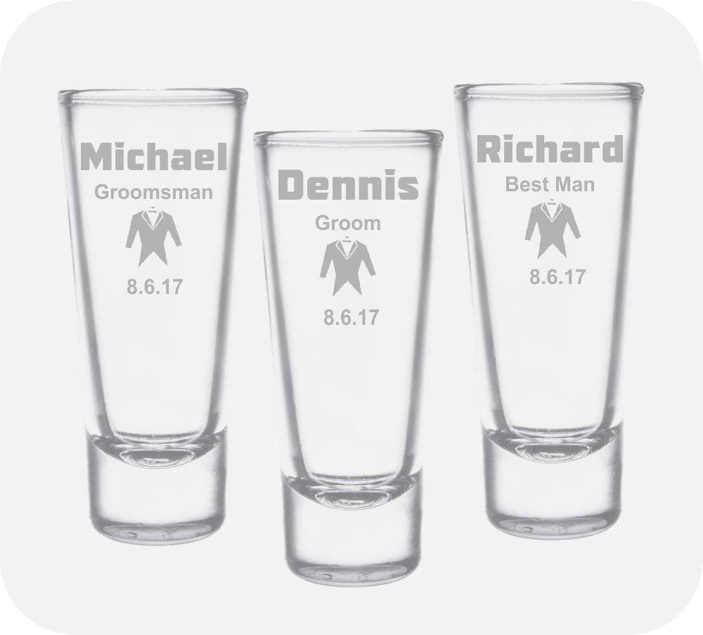 Engraved Groomsmen Glass Gifts Personalized Shot Glasses Etsy
