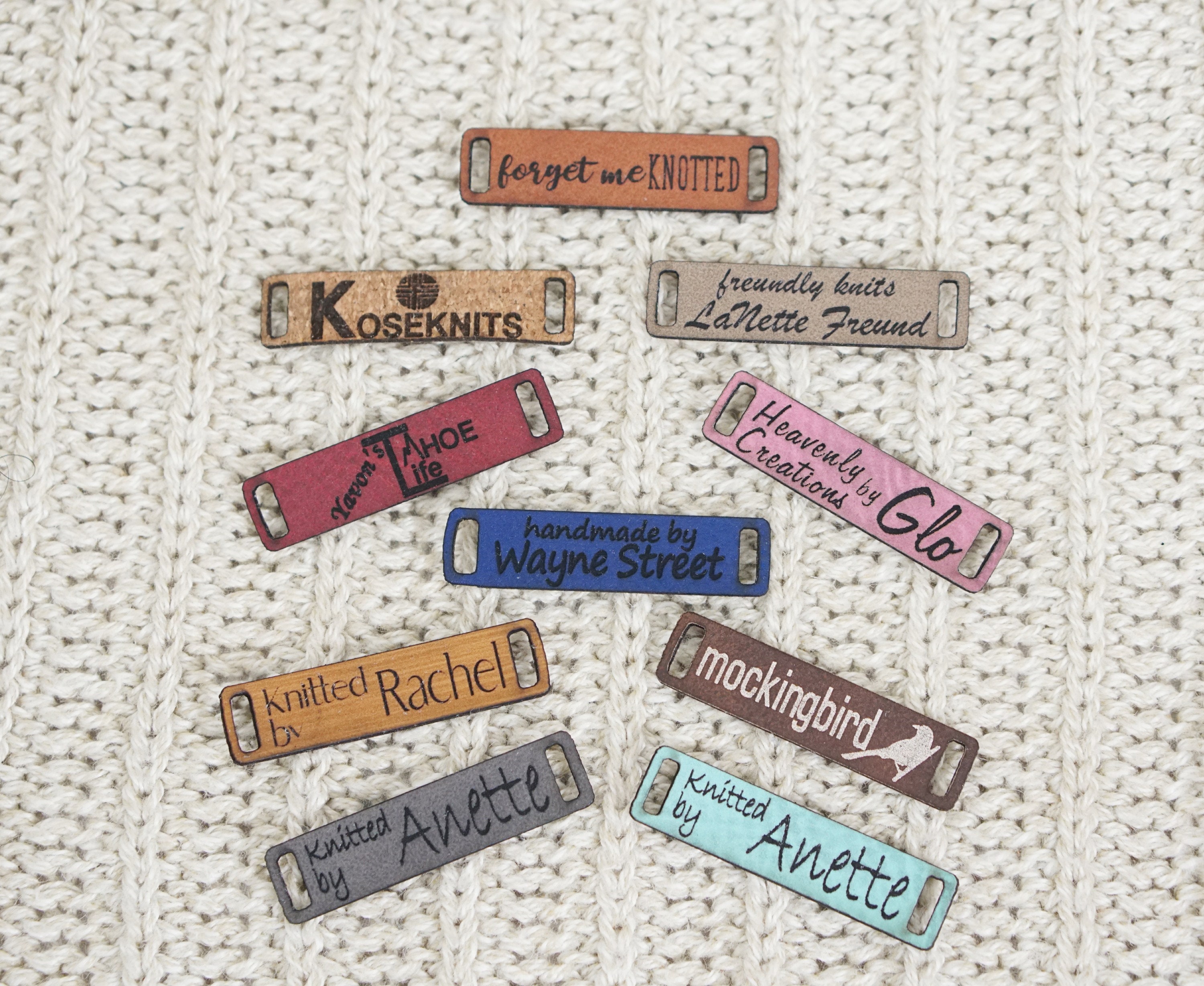 Custom Sewing Labels. Beautiful Personalised Vegan Knitting Labels