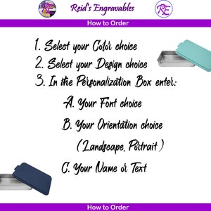 Puede incluir: Instrucciones para pedir un plato para hornear grabado personalizado. Selecciona un color, un dise&ntilde;o, una fuente, una orientaci&oacute;n e introduce tu nombre o texto.