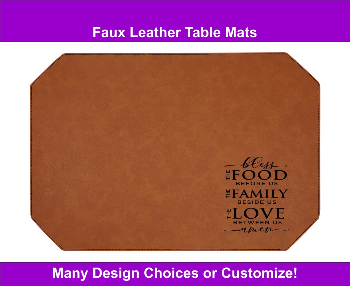 Leatherette Placemat Personalized Engraved Placemats Custom Etsy