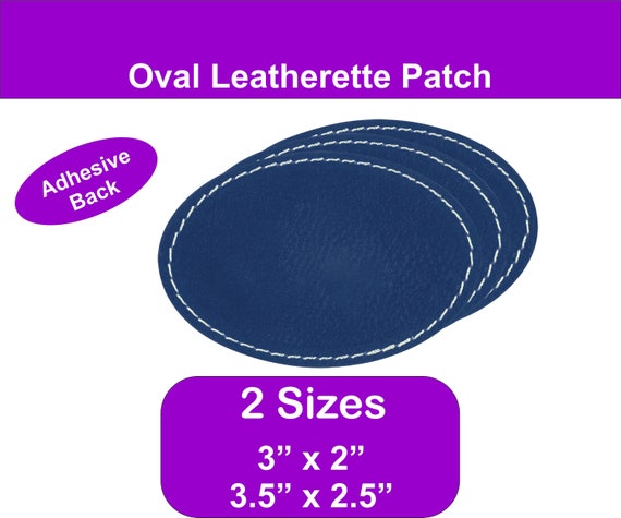 Oval Laserable Leatherette Patches With Adhesive, 3.5" X 2.5", White, 10 Pack – Blank Hat Patches For Glowforge & DIY